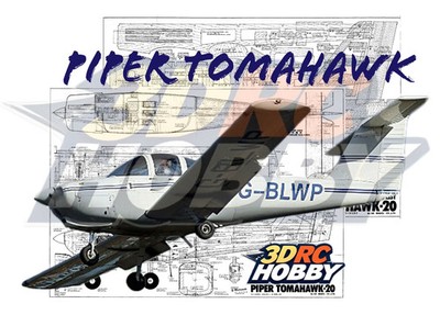 Piper Tomahawk 51'' WS RC Airplane Kit Laser Cut Balsa Ply Short Kit + Plans