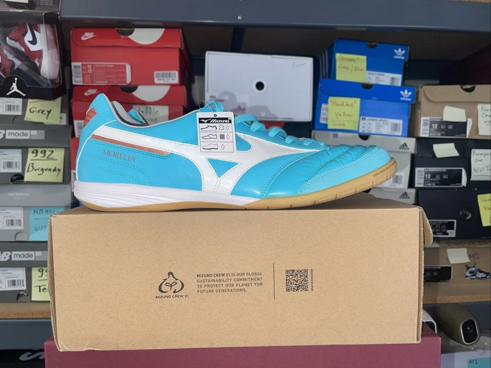 DS MIZUNO MORELIA SALA ELITE INTERIOR TALLA 12 AZUL EE. UU. Foto 3 de 4