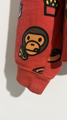 Vintage A Bathing Ape x Baby Milo RARE Red Streetwear Full Zip
