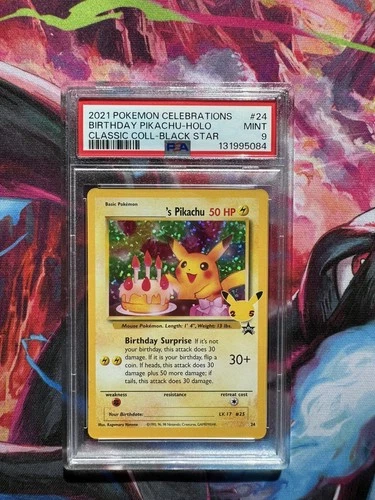 2021 POKEMON CELEBRATIONS #24 BIRTHDAY PIKACHU HOLO BSP CLASSIC COLLECTION PSA 9