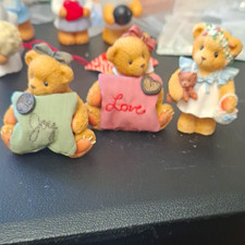 Cherished Teddies Bear Figurines Lot of 3 Ginger Katherine Resin Hillman 1997