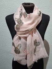 Leichter Übergangsschal Snoop Hund Dog Herz Leo Schal Stola Tuch rosa