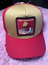 Football Fan Patch Trucker Cap Red Adjustable Snapback Baseball Hat Onesize