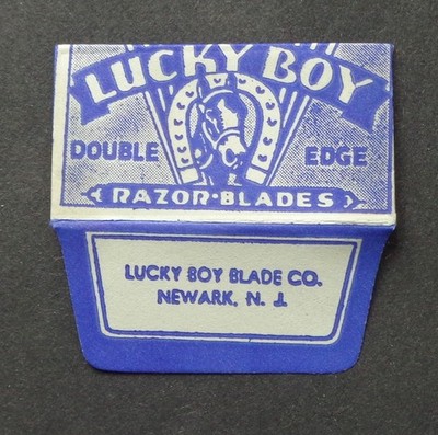 Vintage Razor Blade LUCKY BOY (Bluish Background) -  One Blade