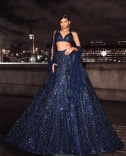 PARTY WEAR BRIDAL LEHENGA CHOLI DESIGNER TAFETASILK LEHNGA DRESS INDIAN BOLLYWOO