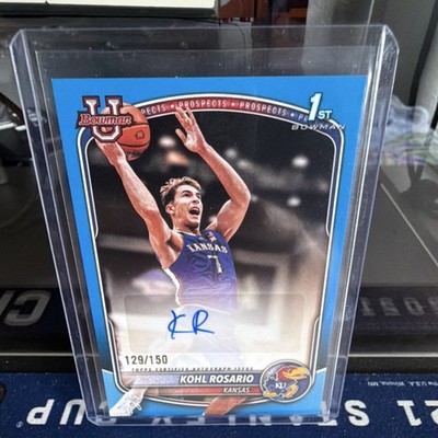 2023-24 Bowman 1st Kohl Rosario Autograph Color Match #PAR /150 Kansas Jayhawks