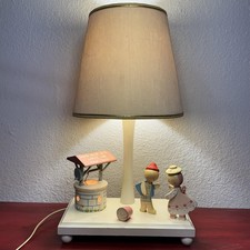 Vintage Jack and Jill Nursery Table Lamp Storybook Wood Kids Night Light Decor