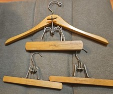 SETWELL Vintage Wooden Suit Clothing Hanger 2 Winston Clamp Hangers