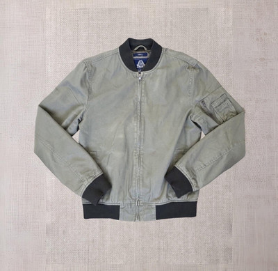 American Rag Khaki Green Canvas Bomber Jacket - Size Smal