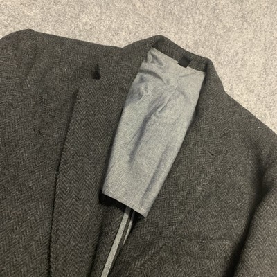 J Crew Jacket 42L Herringbone Suit Coat 100% Wool Mens Blazer