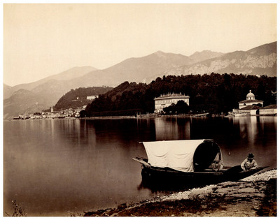 Italia, Como, Villa Melzi Vintage Albumen Print Albumen Print 21x27 Ci