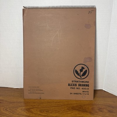 Vintage Strathmore #400-5 Alexis Drawing Artist SKETCH 12 Blank Pages Art Pad