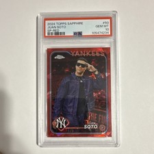 2024 Topps Chrome Sapphire Juan Soto #50 Red /5 New York Yankees Mets PSA 10