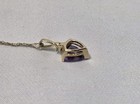 Beautiful 10K Yellow Gold & Amethyst & Diamond Necklace Pendant And Chain, 1.66g — photo 8