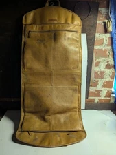 Dorado Vintage Tan Leather Garment Bag Clothing Travel Storage Bag 