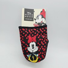 Disney Minnie Mouse 2 Pack Oversized Mini Mitts Black Pot Holders Cute Dots