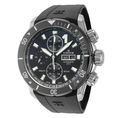 Edox Men's CO-1 45mm Automatic Chronograph Watch 01128-3NRCA-NN