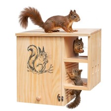 Extra Large Squirrel House for Outside, Wooden Squirrel Nesting Box
