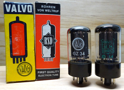 Pair: MULLARD GZ34 | über 100%   NOS Tubes Blackburn Röhren Gleichrichter