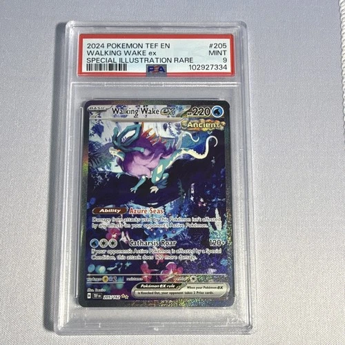Pokémon Walking Wake ex 205/162 SV05 Temporal Forces SIR Holo PSA 9