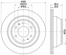 2x Hella 8DD 355 122-311 Bremsscheibe für CHEVROLET ISUZU SAAB