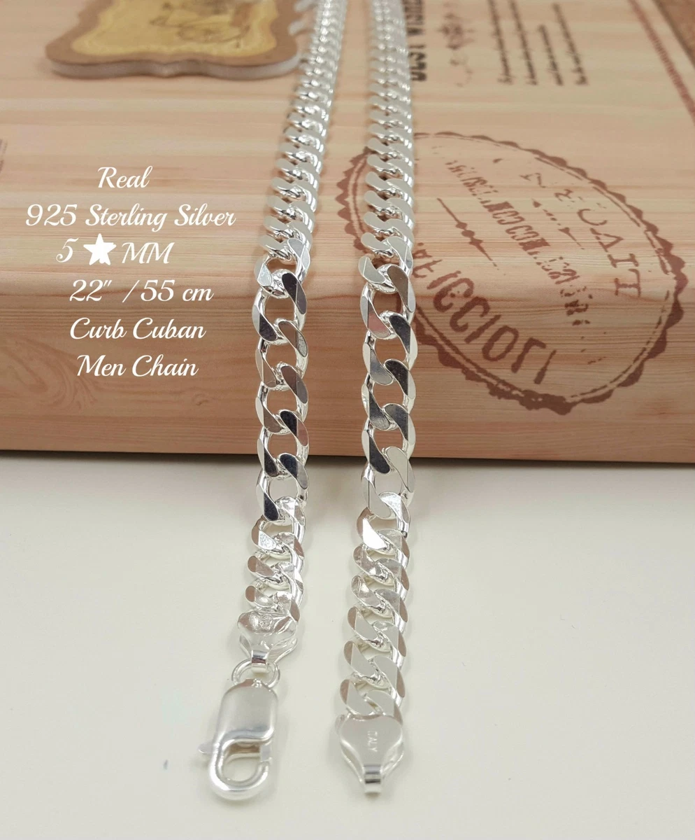 Sterling Silver Chain Thick -   Real silver chain, Silver chain for men,  Silver