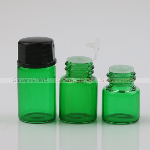 6X~120X Glass Dram Bottles 1ml ~ 3ml Sample Vials Orifice Reducer Essential Oils - Picture 16 of 17