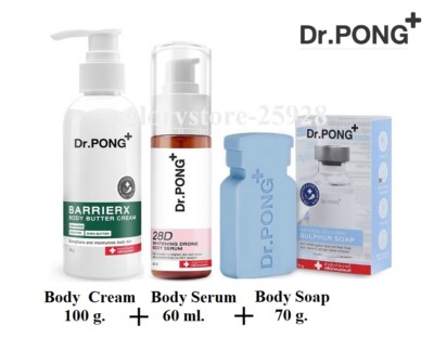 Dr.Pong Anti Acne, Dark Spots, Scar Blemish, Serum, Cream Soap Body Skincare Set