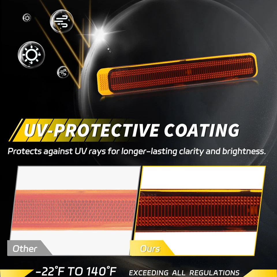 2X Amber Lens Front Side Marker Reflectors Lights For 2005-2007 Mercury Mariner - Image 2 of 4