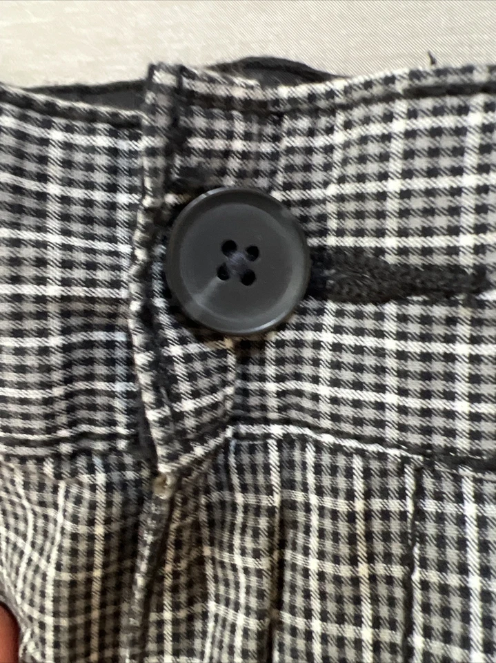 Nautica Shorts Mens 50 Black Chino Check Pocketed Belted Button Zip Men NWOT. - Image 3 of 4