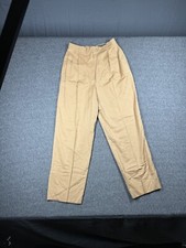 Pantalones de vestir Bernard Zins para mujer 8 marrón tiro alto plisados lana años 100 Cerutti