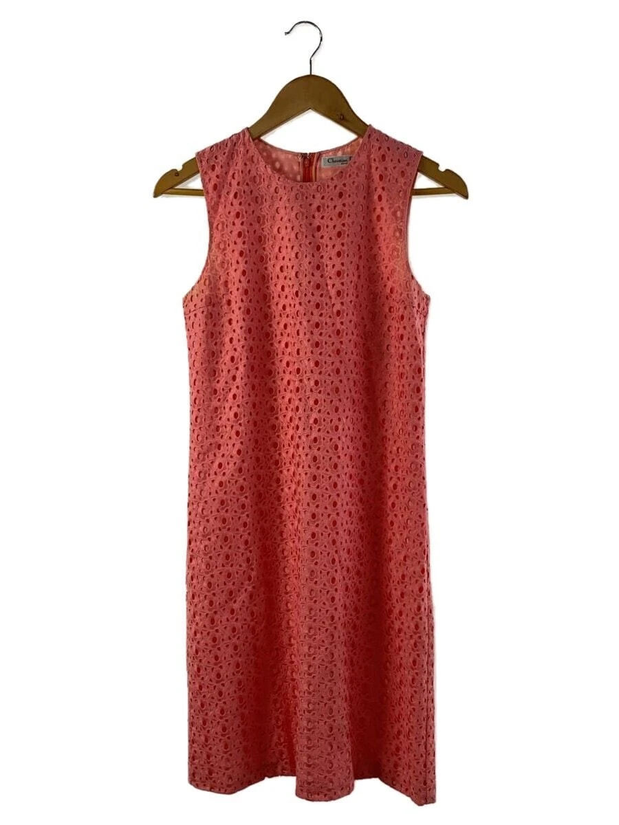 Abito Christian Dior pizzo senza maniche taglia 36 cotone seta rosa Francia dal Giappone