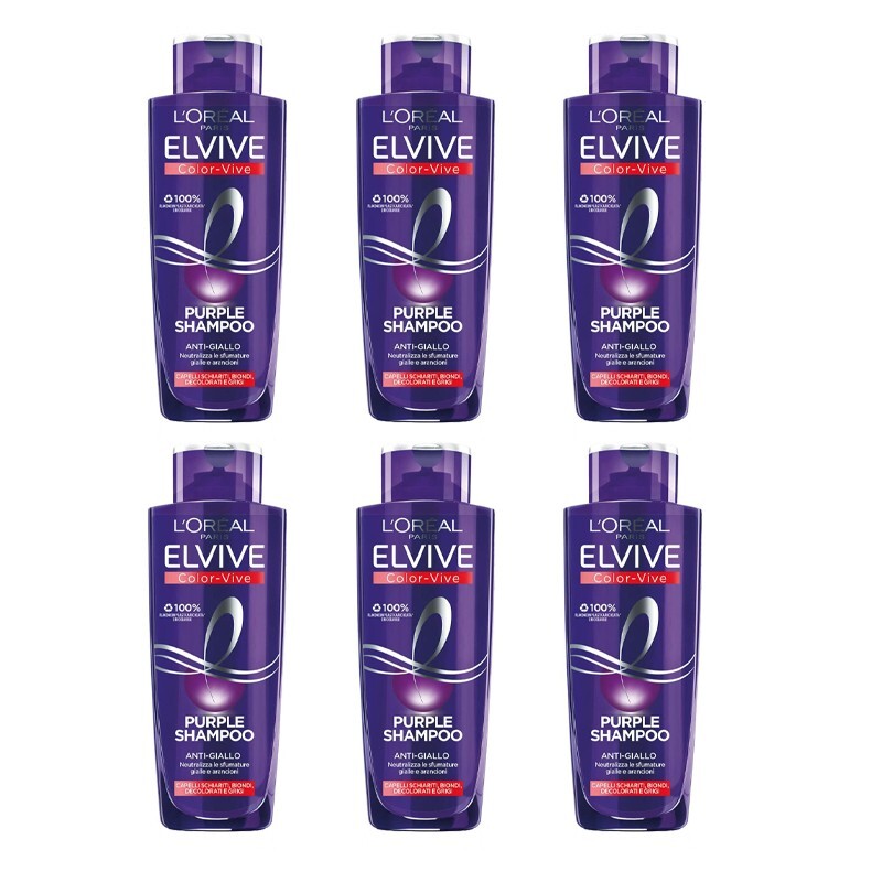 Elvive Donna Bianco L'oréal Paris Shampoo Antigiallo Color Vive Purple, Shampoo Antigiallo Per Capelli Schiariti, Biondi, Decolorati E Grigi, 200 Ml., Taglia: Fasul - Immagine 4