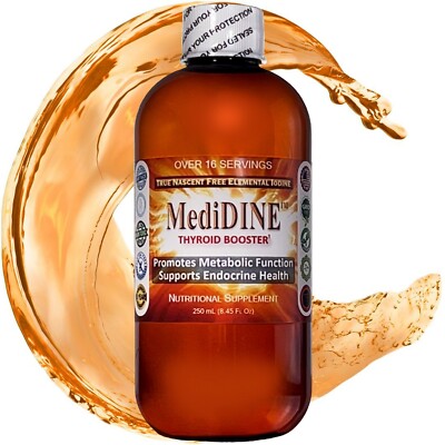 MediDINE  Thyroid Booster True Nascent Free-Elemental I2 Iodine Nutrient: 250 mL