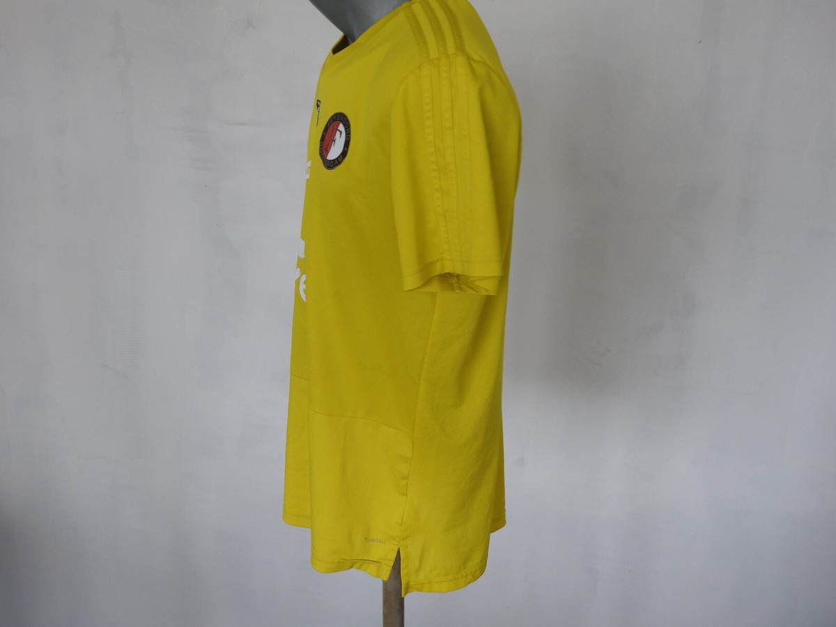 Feyenoord FC Training Jersey Adidas Yellow Shirt Size L Football