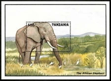 Tanzania 1993 - African Elephant, Wildlife - Souvenir Sheet - Scott 1029 - MNH