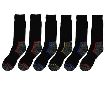 SOCK STACK Work Socks 6 Pairs Of Mens Robust Heavy Duty Steel Toe Boot Sock Extra Thick