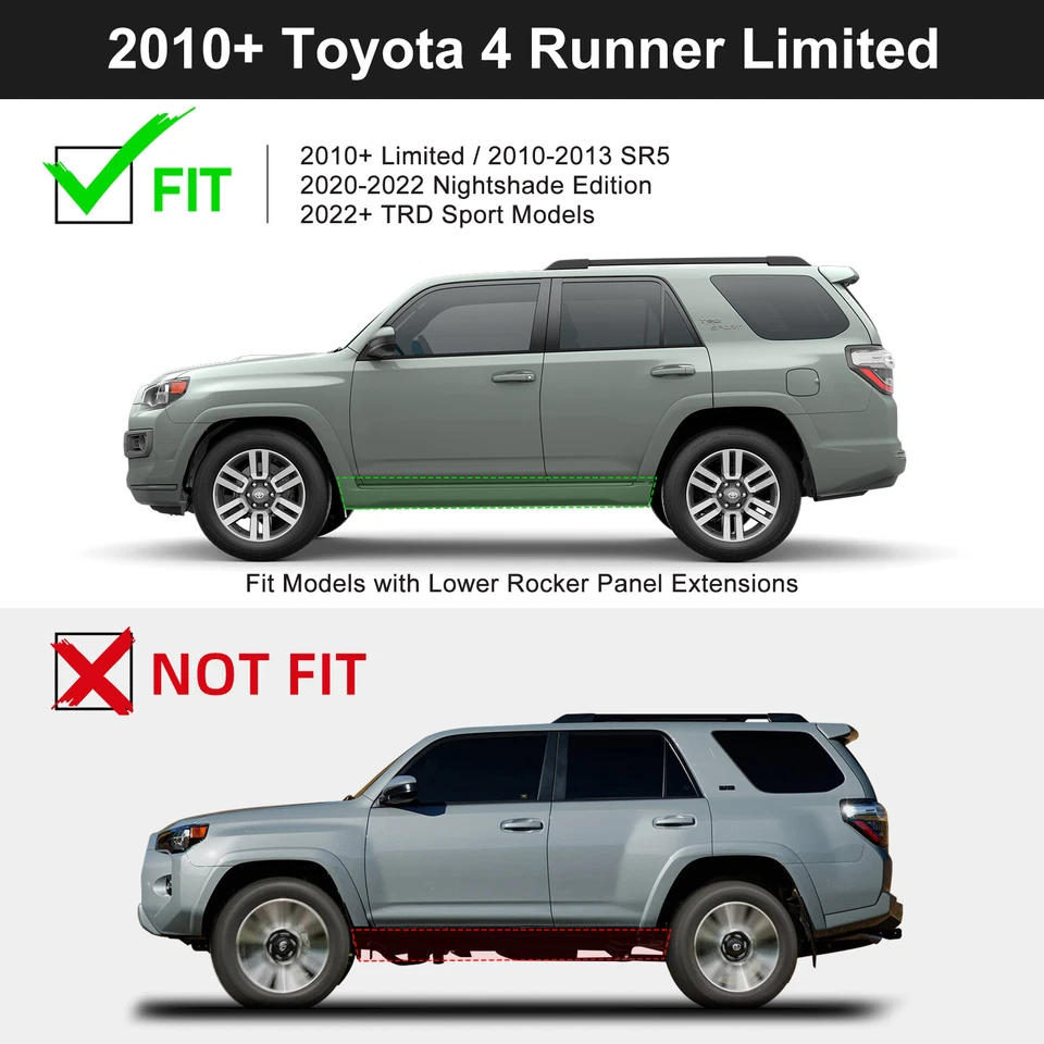 For 10-24 Toyota 4Runner Limited 5.5" Aluminum+SS metal strip Running Board Gift Foto 2 de 4