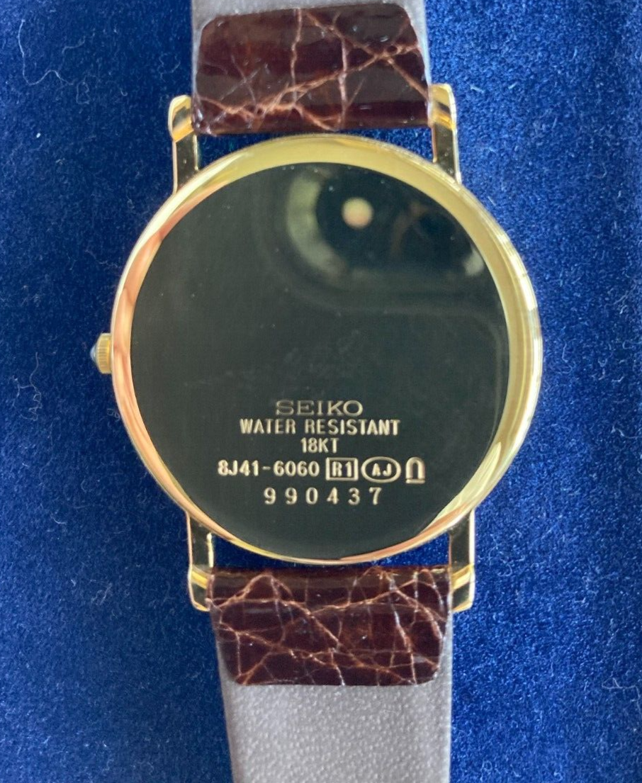 MINT 18K Solid Yellow Gold Seiko Dolce 8J41 6060 Quartz Watch | eBay