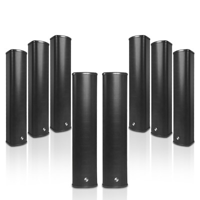 Sound Town 8xIP55 70V/100V 4x5'' Column Array Speakers, Black (TARVOS-CL45BX8)