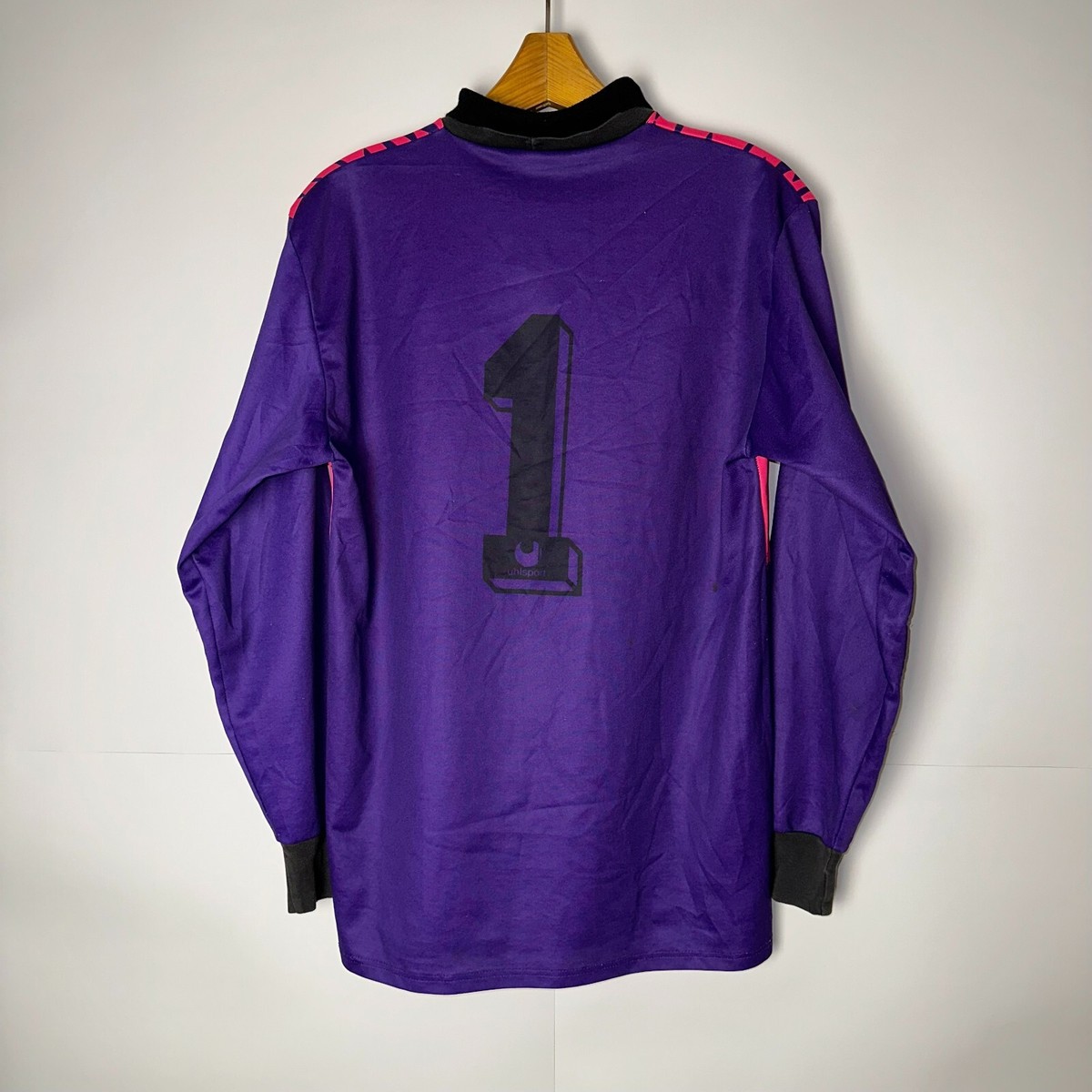 UHLSPORT PRO 90s GOALKEEPER FOOTBALL SHIRT SOCCER JERSEY sz M MEN