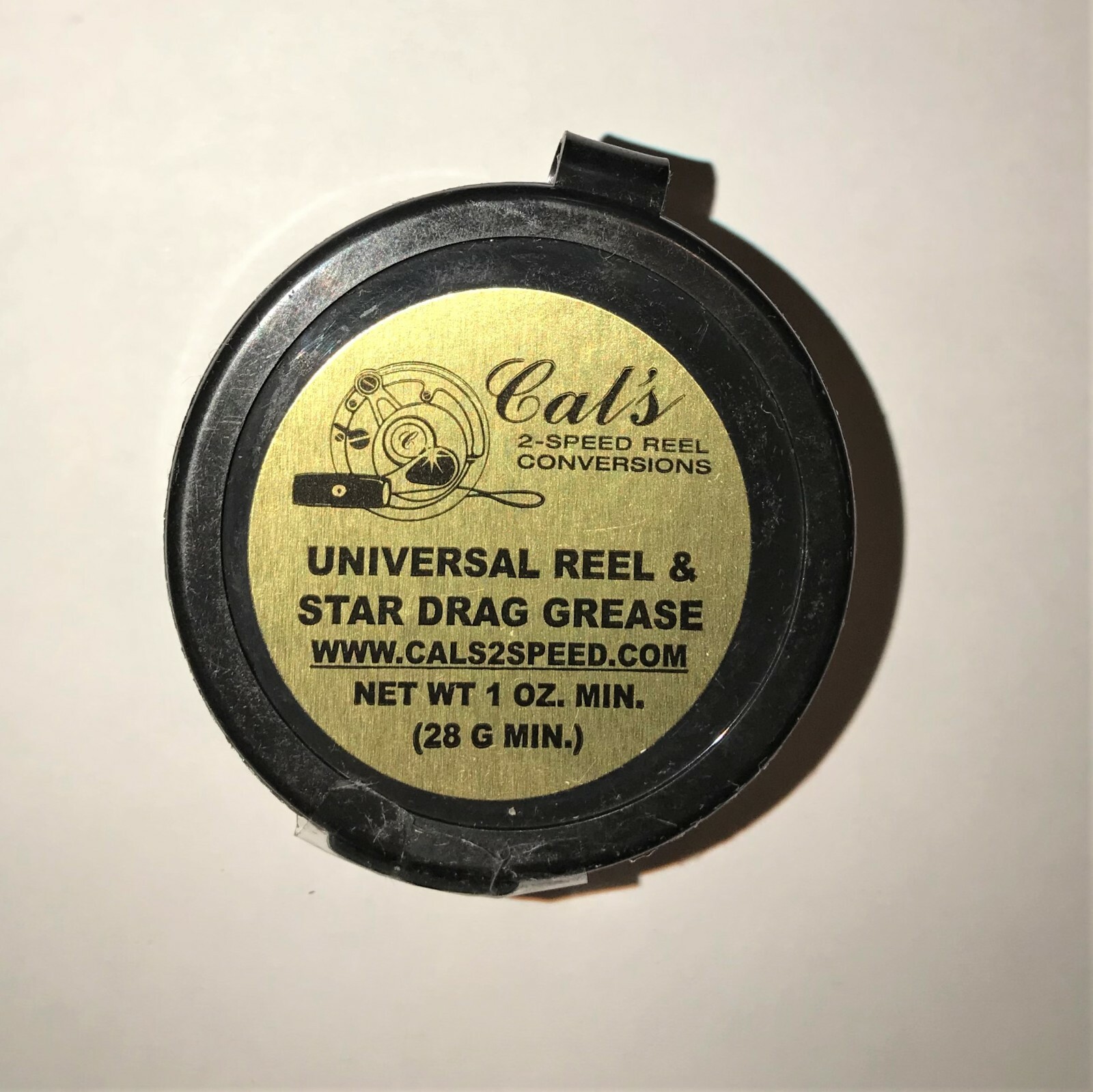 Cal's Universal Reel & Star Drag Grease ORIGINAL TAN FORMULA FACTORY FILL 1 OZ