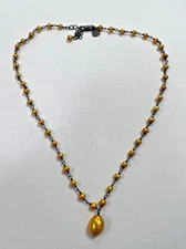 Silpada Oxidized SS Copper Freshwater Pear Necklace  N1377  [092PiW]