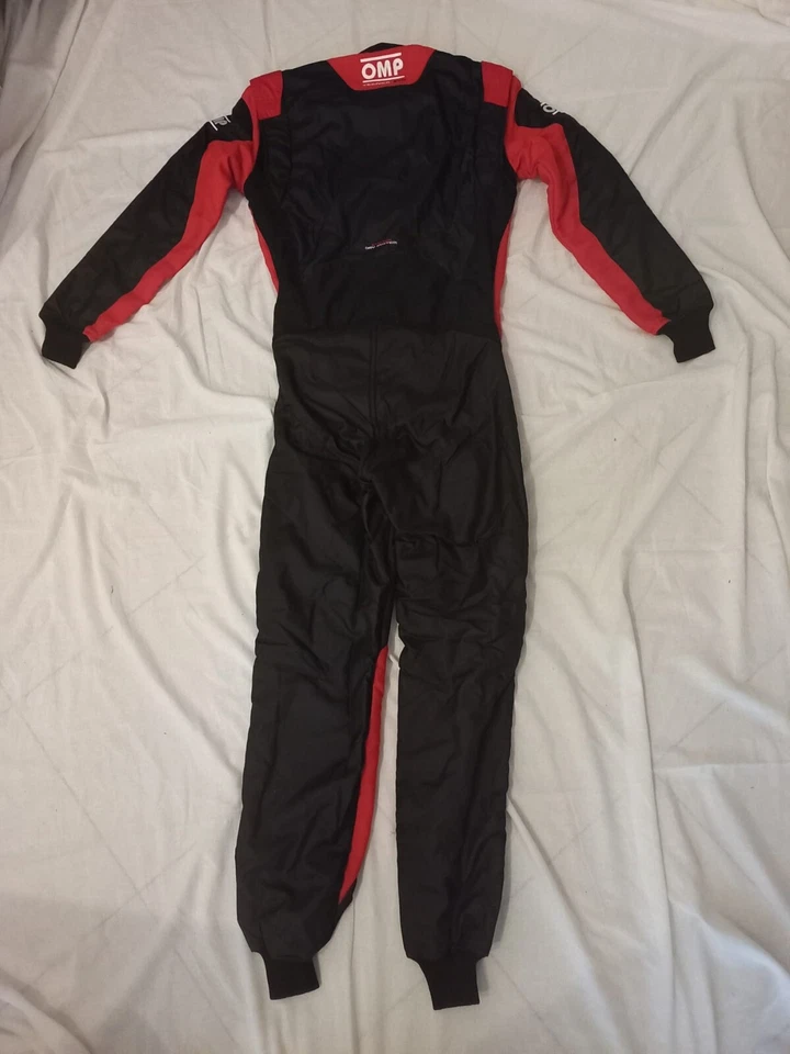 TUTA IGNIFUGA LEGGERA KART TG 50 NERO ROSSO OMP TECNICA EVO SENZA OMOLOGAZIONE - Immagine 2 di 4