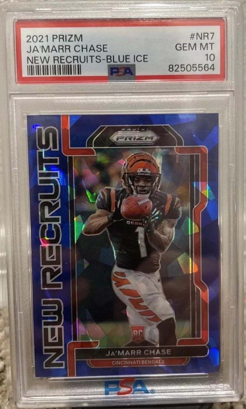 JaMarr Chase Panini Prizm New Recruits #NR7 Blue Ice