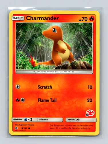 Charmander #56 18/147 Burning Shadows Charizard Stamped Pokemon
