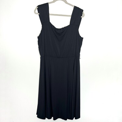 Jessica London Black Sleeveless Fit & Flare A-Line Midi Dress Plus Size 20  | eBay