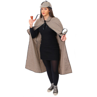 Costume Detective Vittoriano Completo - Mantello E Cappello, Per Sherlock Holmes O Giornata Del Libro