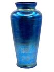 Fenton Art Glass 10.75" Favrene Cobalt Blue Vase Iridescent Stunning HTF