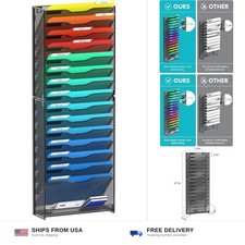 16 Tier Wall File Organizer Hanging Wall File Holder Wall Mount Paper